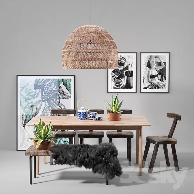 3DSKYMODEL – Dining Table sets – 4054