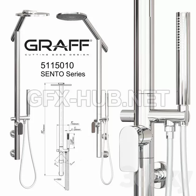 FURNITURE 3D MODELS – Graff Shower set 5115010 SENTO Series