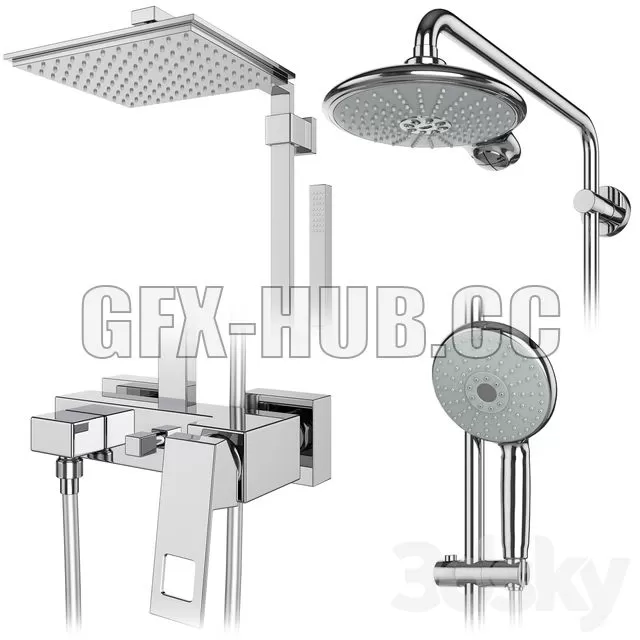 FURNITURE 3D MODELS – GROHE Shower Systems Set 107 FURNITURE 3D MODELS – GROHE Shower Systems Set 107