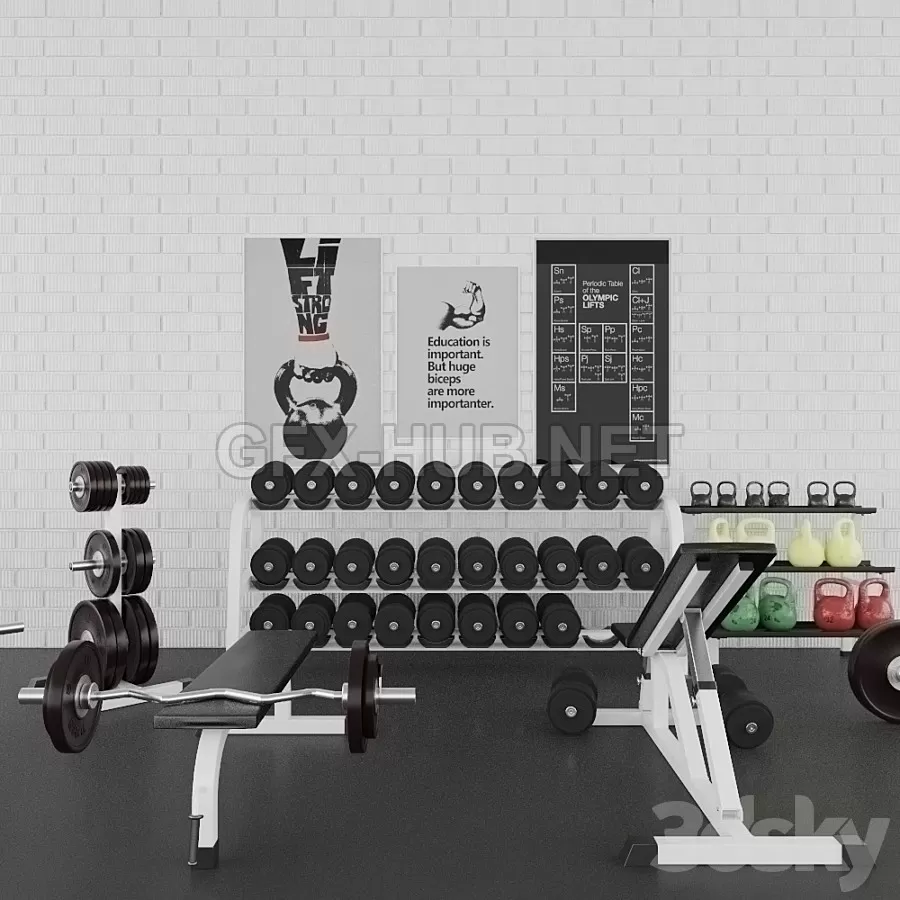 FURNITURE 3D MODELS – Gym set FURNITURE 3D MODELS – Gym set
