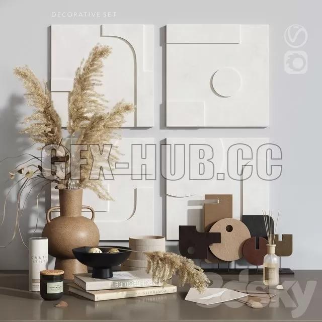 FURNITURE 3D MODELS – Gypsum Panno Decorative Set FURNITURE 3D MODELS – Gypsum Panno Decorative Set