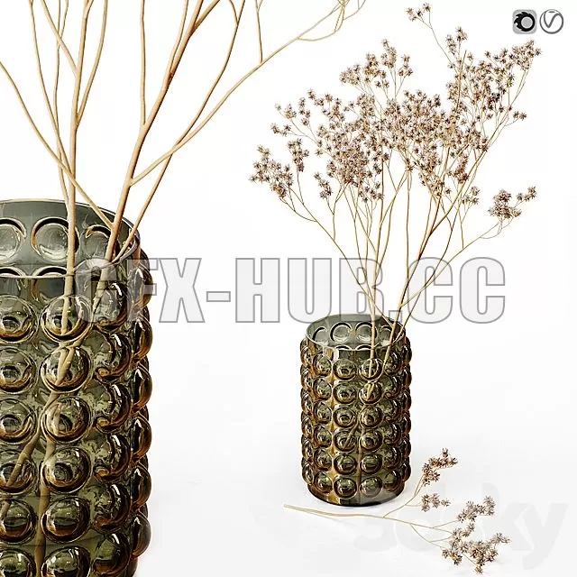 FURNITURE 3D MODELS – H&M Vase with Dry Flowers FURNITURE 3D MODELS – H&M Vase with Dry Flowers