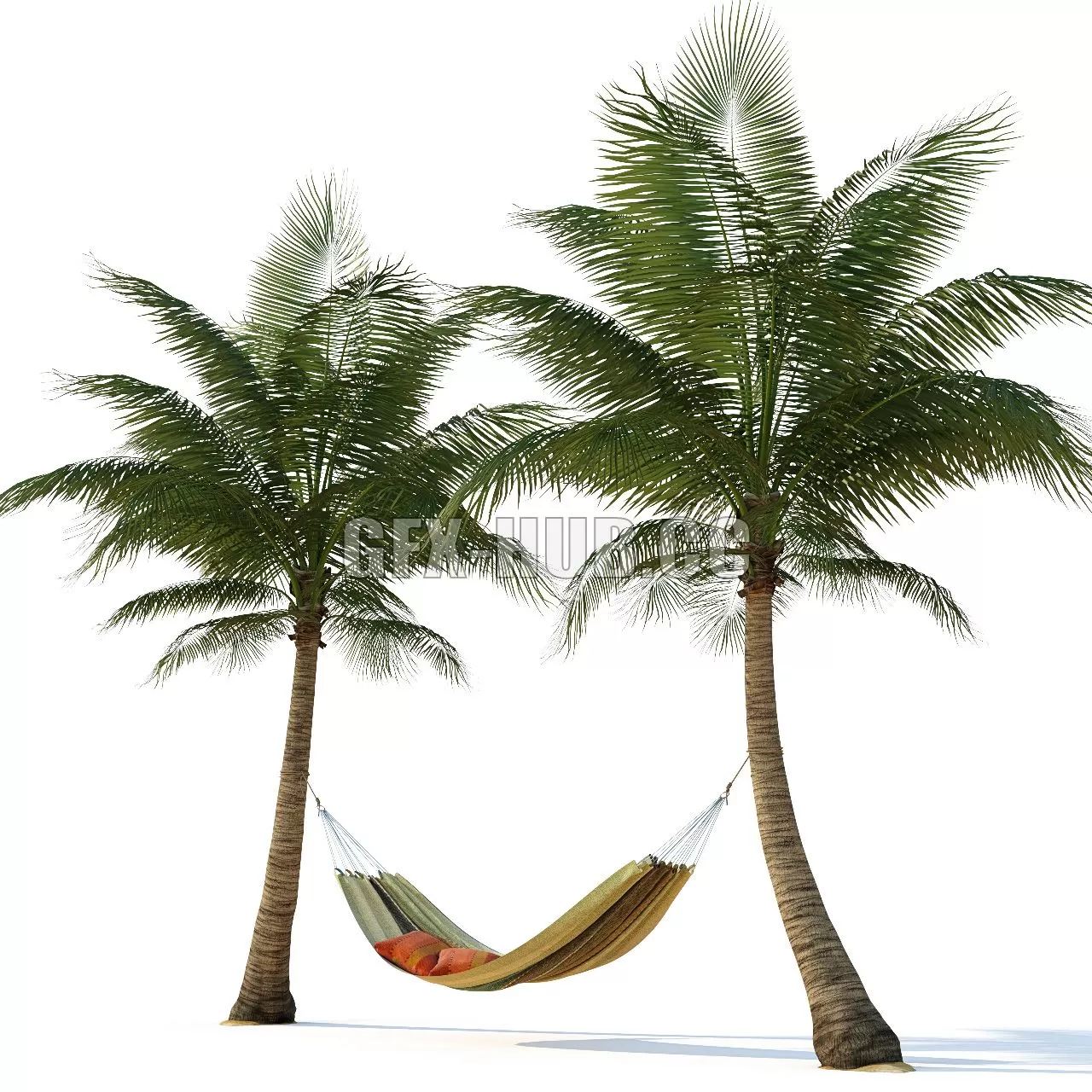 FURNITURE 3D MODELS – Hammock on Palm Trees FURNITURE 3D MODELS – Hammock on Palm Trees
