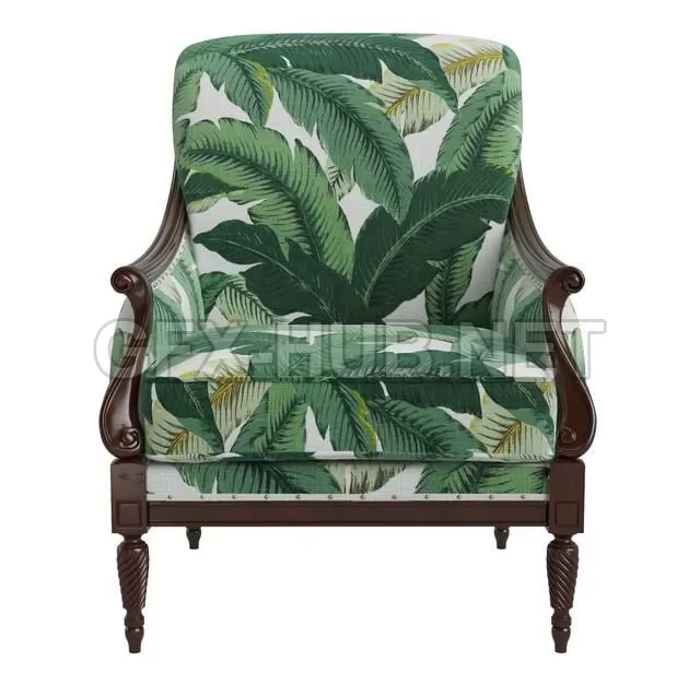 FURNITURE 3D MODELS – Harwood Accent Chair, Palm Leaf FURNITURE 3D MODELS – Harwood Accent Chair, Palm Leaf