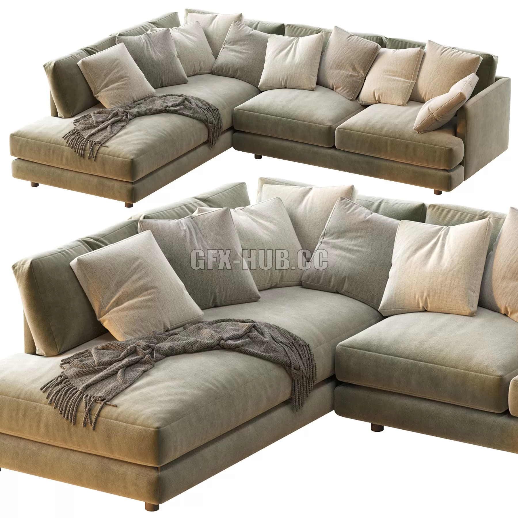 FURNITURE 3D MODELS – Haven 2 Piece Terminal Chaise Sectiona FURNITURE 3D MODELS – Haven 2 Piece Terminal Chaise Sectiona