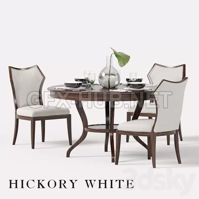 FURNITURE 3D MODELS – Hickory White Halsey Side Chair and Round Dining Table FURNITURE 3D MODELS – Hickory White Halsey Side Chair and Round Dining Table