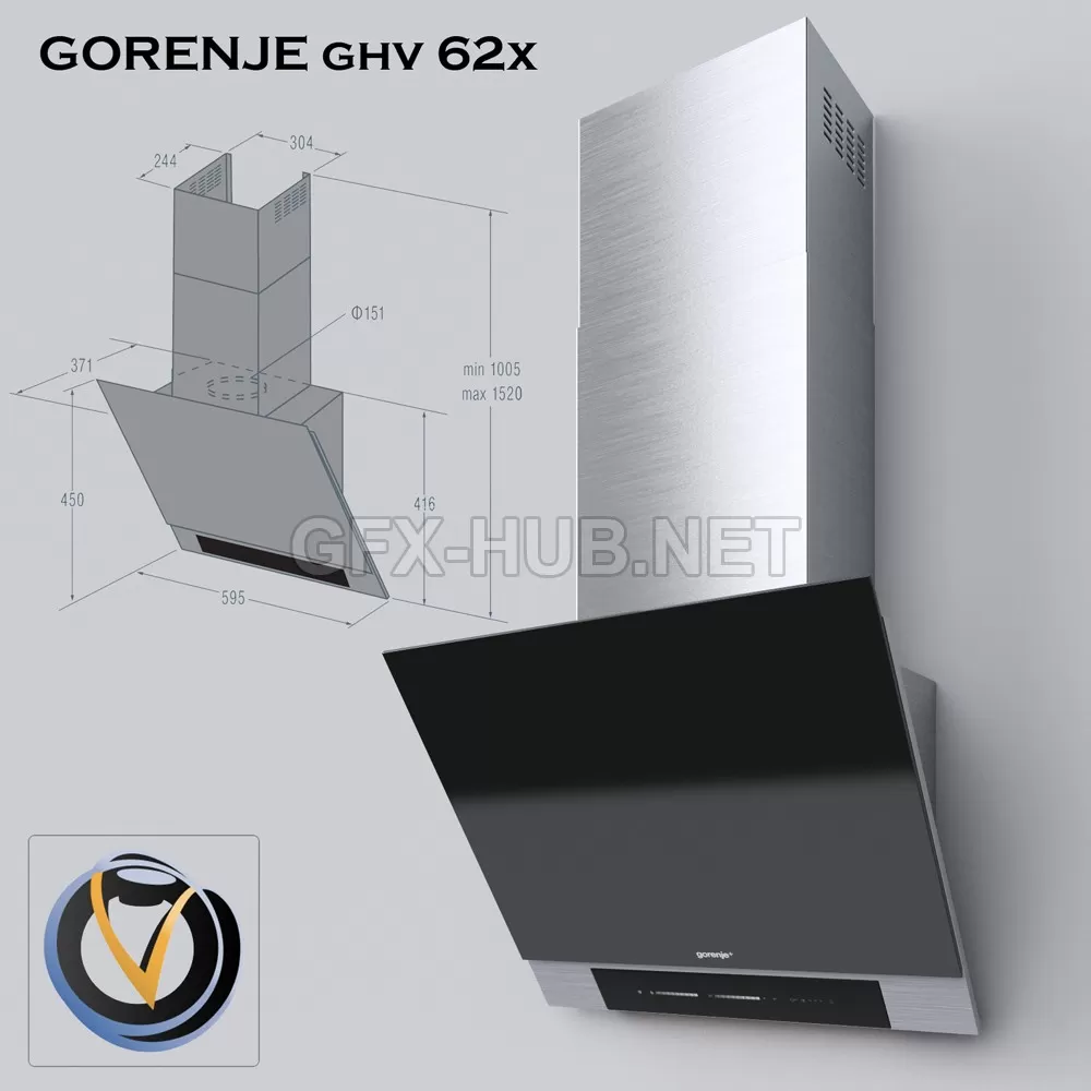 FURNITURE 3D MODELS – Hood Gorenje ghv 62x