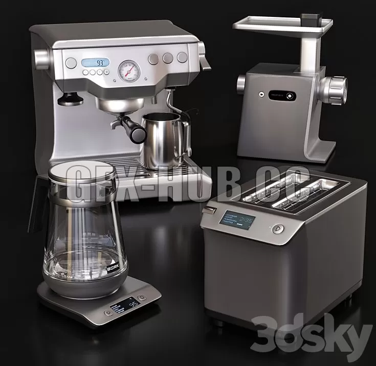 FURNITURE 3D MODELS – Household appliances BORK silver