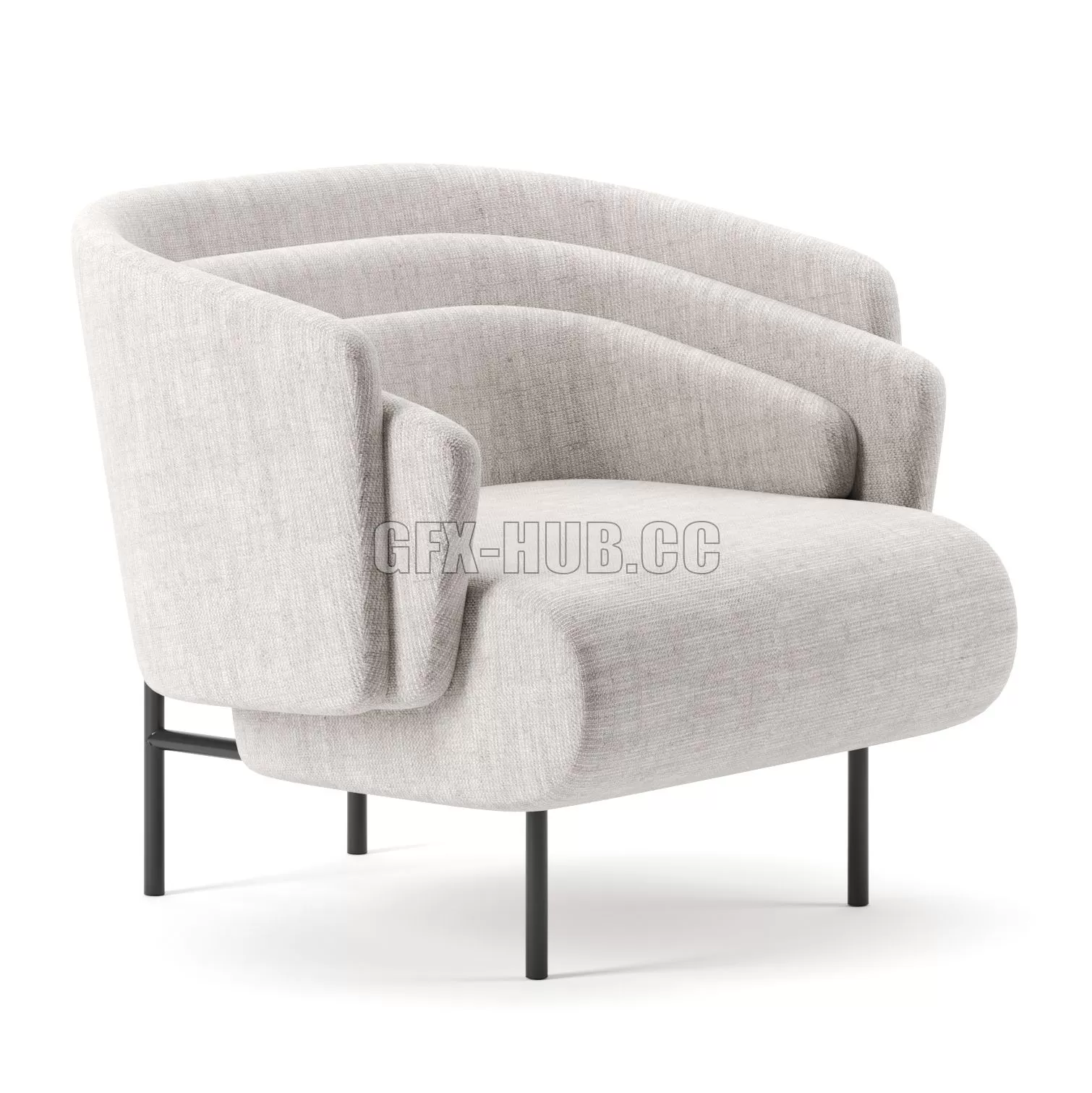 FURNITURE 3D MODELS – HUG Armchair by Christophe Delcourt