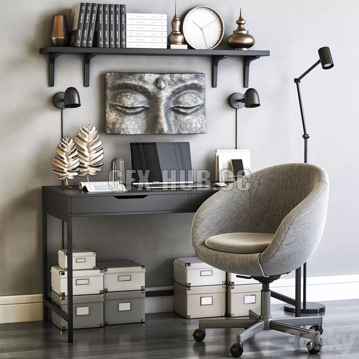 FURNITURE 3D MODELS – IKEA Office Workplace 82 FURNITURE 3D MODELS – IKEA Office Workplace 82