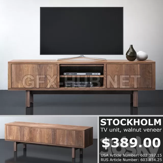 FURNITURE 3D MODELS – IKEA STOCKHOLM TV unit FURNITURE 3D MODELS – IKEA STOCKHOLM TV unit