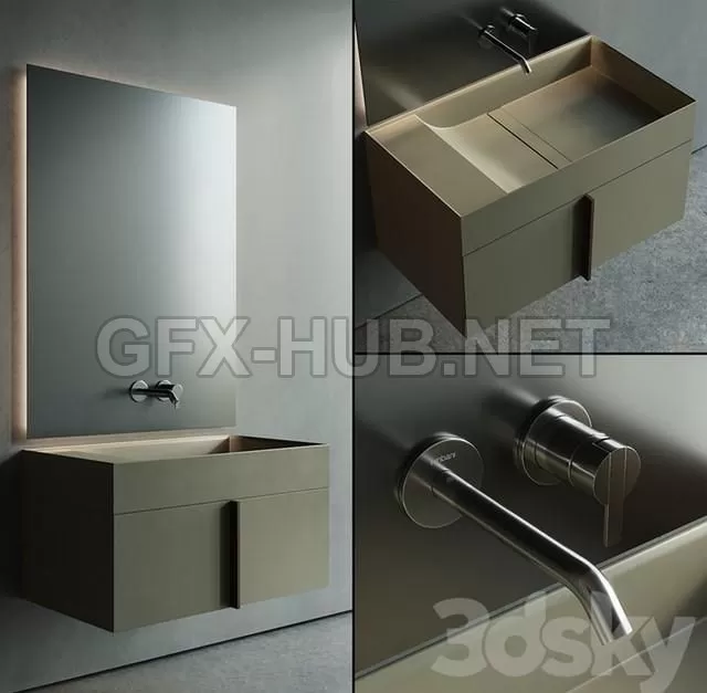 FURNITURE 3D MODELS – Inbani Paral Vanity Unit Set 1 FURNITURE 3D MODELS – Inbani Paral Vanity Unit Set 1