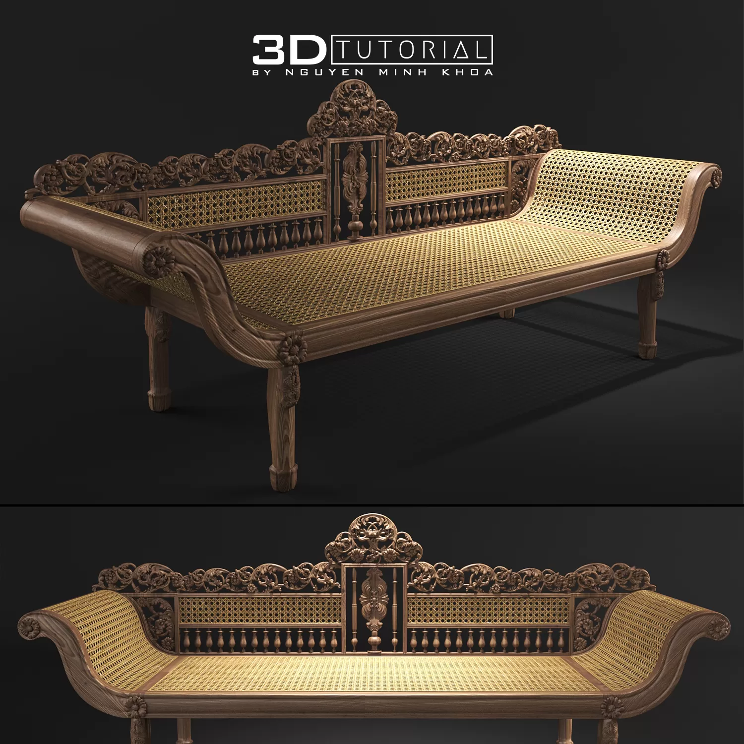 FURNITURE 3D MODELS – Indochine Bench 2 modelbyNguyenMinhKhoa FURNITURE 3D MODELS – Indochine Bench 2 modelbyNguyenMinhKhoa