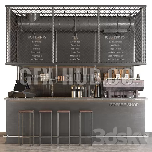FURNITURE 3D MODELS – Industrial Coffee Shop 2 FURNITURE 3D MODELS – Industrial Coffee Shop 2