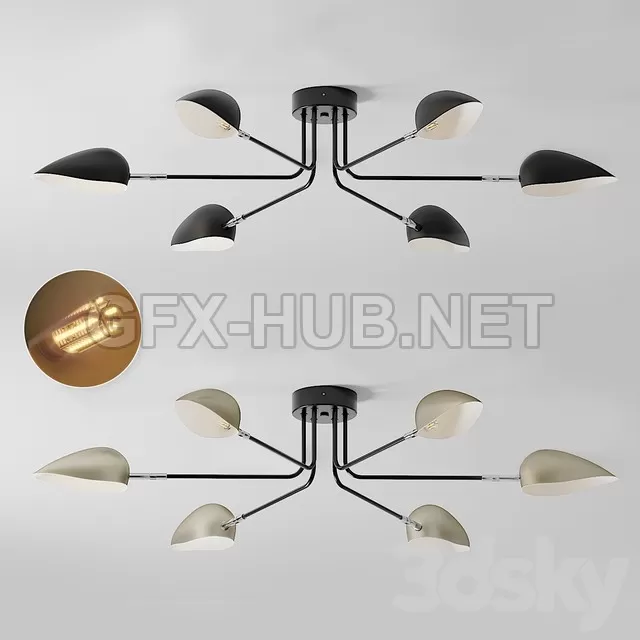 FURNITURE 3D MODELS – Industrial Modern 3 6 Light Ceiling Lamp FURNITURE 3D MODELS – Industrial Modern 3 6 Light Ceiling Lamp