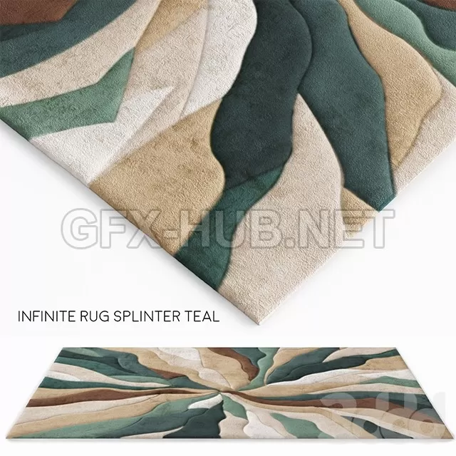 FURNITURE 3D MODELS – Infinite Splinter Teal Rug FURNITURE 3D MODELS – Infinite Splinter Teal Rug