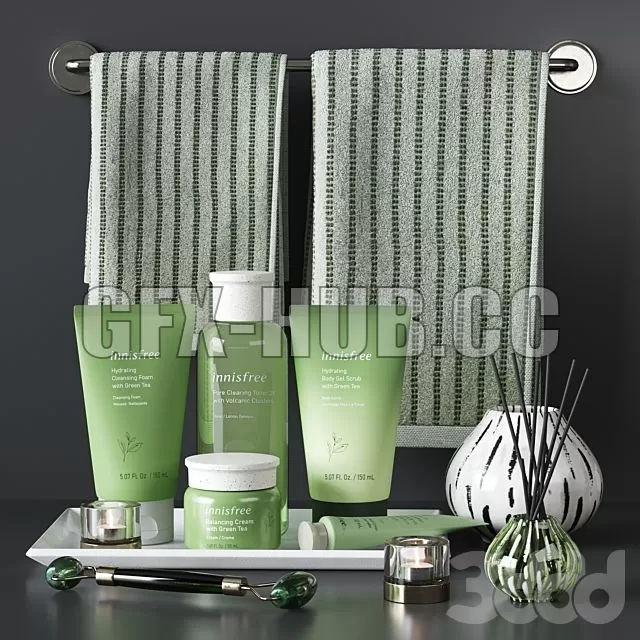 FURNITURE 3D MODELS – Innisfree Green Tea Cosmetics Decor Set FURNITURE 3D MODELS – Innisfree Green Tea Cosmetics Decor Set
