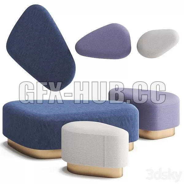 FURNITURE 3D MODELS – Island Pouf by Saba Italia FURNITURE 3D MODELS – Island Pouf by Saba Italia