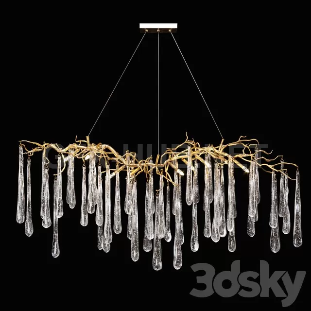 FURNITURE 3D MODELS – John-Richard Brass and Glass Teardrop Nine-Light Chandelier FURNITURE 3D MODELS – John-Richard Brass and Glass Teardrop Nine-Light Chandelier