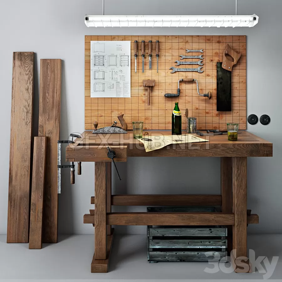 FURNITURE 3D MODELS – Joiners workbench FURNITURE 3D MODELS – Joiners workbench