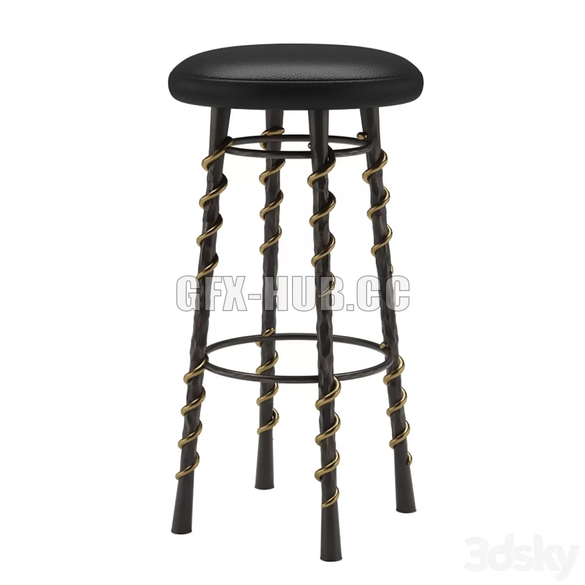 FURNITURE 3D MODELS – Kelly Wearstler Serpent Barstool FURNITURE 3D MODELS – Kelly Wearstler Serpent Barstool