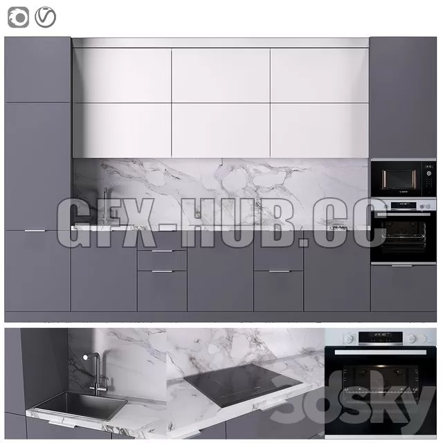 FURNITURE 3D MODELS – Kitchen 017 FURNITURE 3D MODELS – Kitchen 017