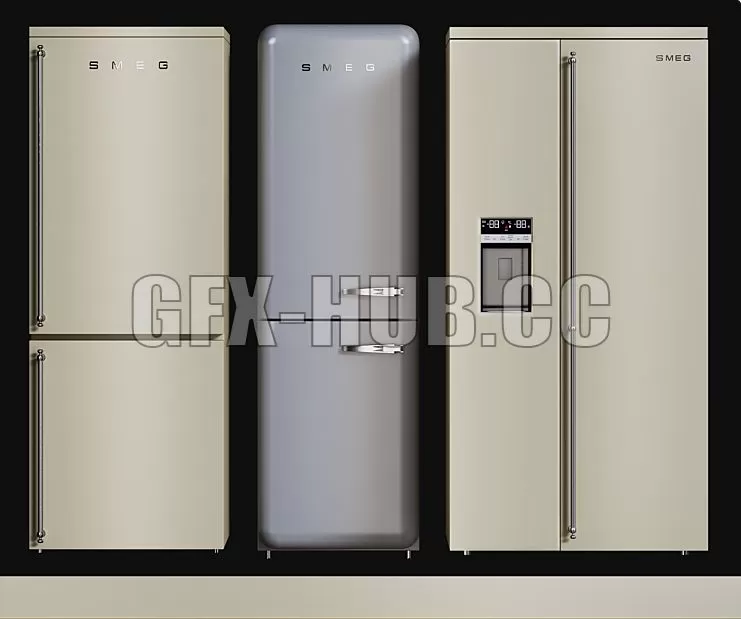 FURNITURE 3D MODELS – Kitchen Appliances Fridges Set 2 FURNITURE 3D MODELS – Kitchen Appliances Fridges Set 2