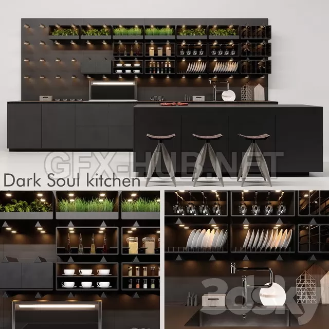 FURNITURE 3D MODELS – Kitchen DARK SOUL FURNITURE 3D MODELS – Kitchen DARK SOUL