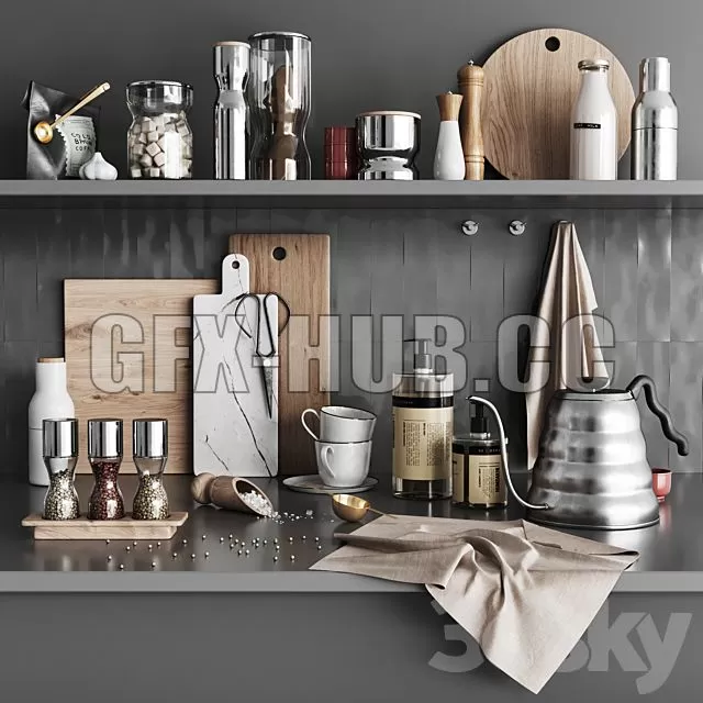 FURNITURE 3D MODELS – Kitchen Decor 003 FURNITURE 3D MODELS – Kitchen Decor 003