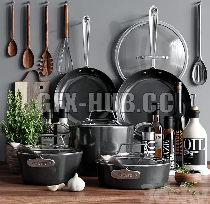 FURNITURE 3D MODELS – Kitchen Decor 4 FURNITURE 3D MODELS – Kitchen Decor 4