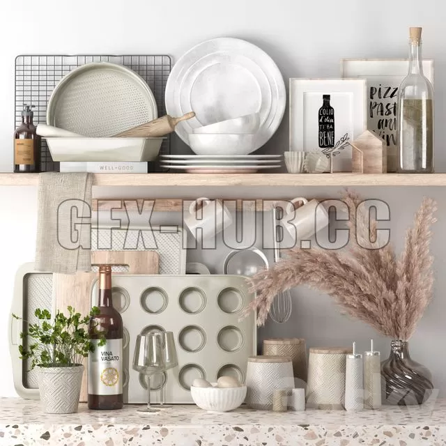 FURNITURE 3D MODELS – Kitchen Decorative Set 05 FURNITURE 3D MODELS – Kitchen Decorative Set 05