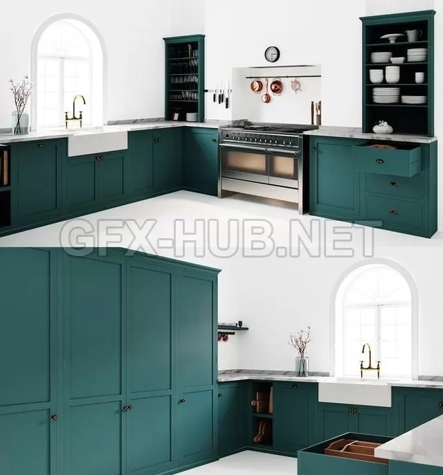 FURNITURE 3D MODELS – Kitchen Devol Shaker Kitchen FURNITURE 3D MODELS – Kitchen Devol Shaker Kitchen