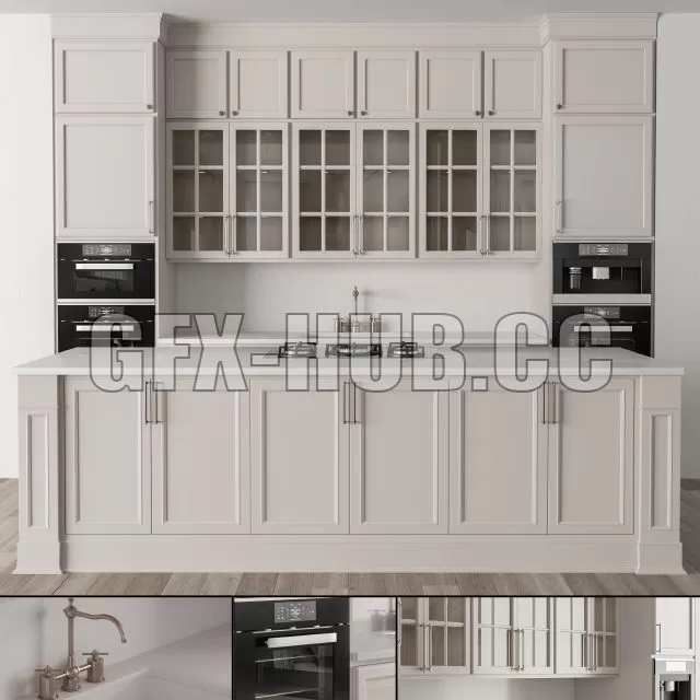 FURNITURE 3D MODELS – Kitchen NeoClassic Cream Set 24 FURNITURE 3D MODELS – Kitchen NeoClassic Cream Set 24