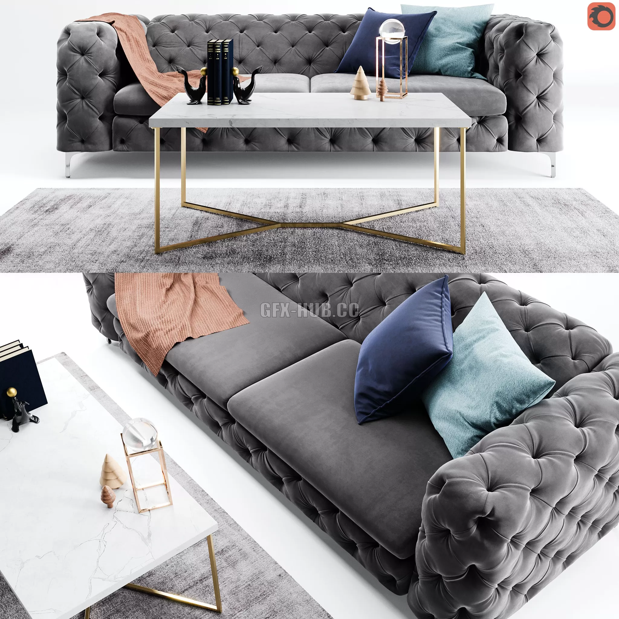 FURNITURE 3D MODELS – Kogut Chesterfield Sofa FURNITURE 3D MODELS – Kogut Chesterfield Sofa