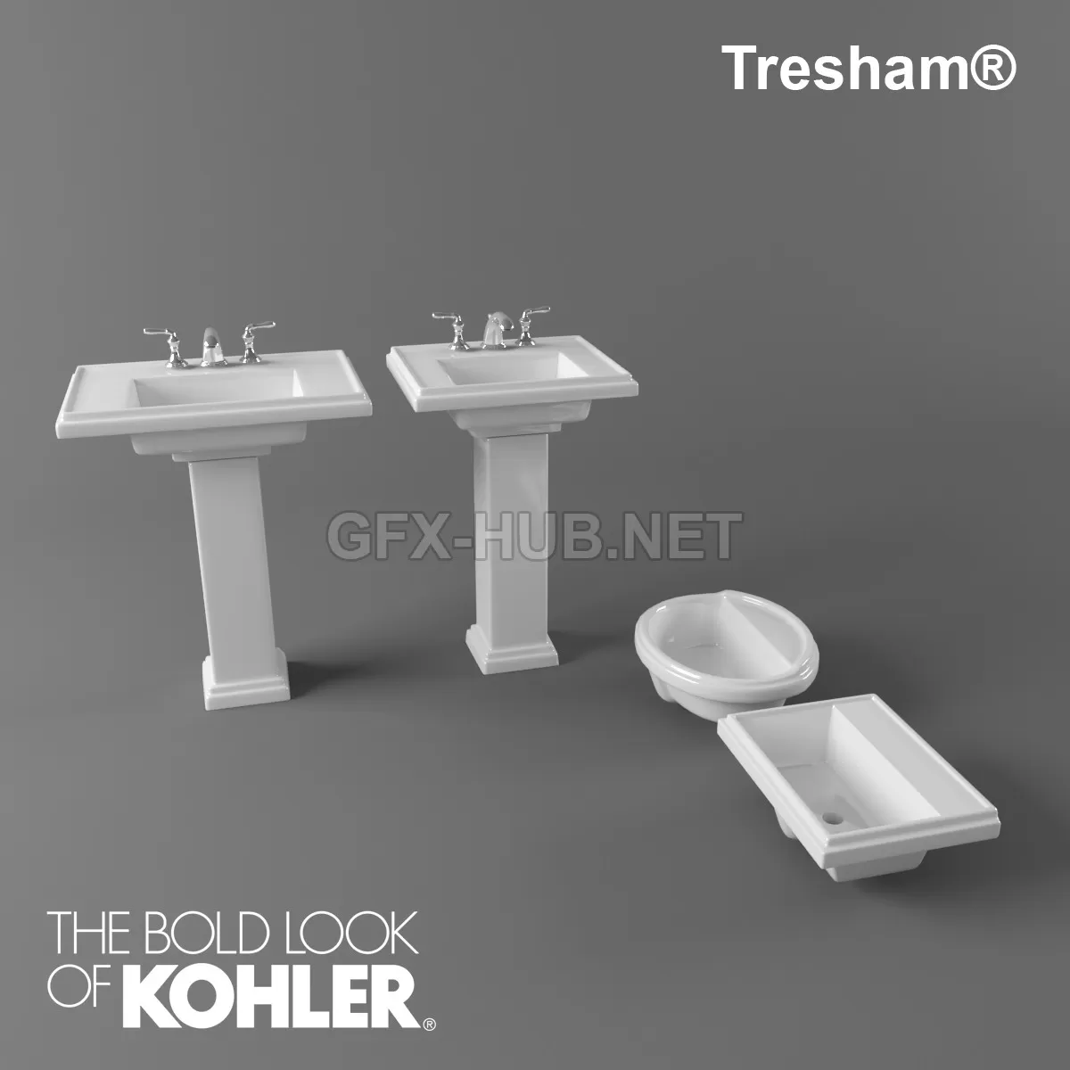 FURNITURE 3D MODELS – Kohler Tresham Sinks FURNITURE 3D MODELS – Kohler Tresham Sinks