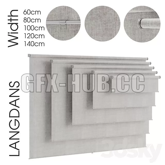 FURNITURE 3D MODELS – LANGDANS Roller Blind FURNITURE 3D MODELS – LANGDANS Roller Blind
