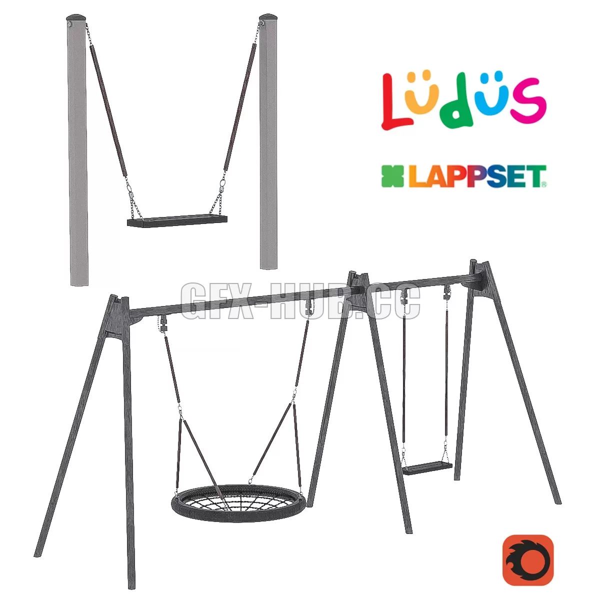 FURNITURE 3D MODELS – Lappset swing FURNITURE 3D MODELS – Lappset swing