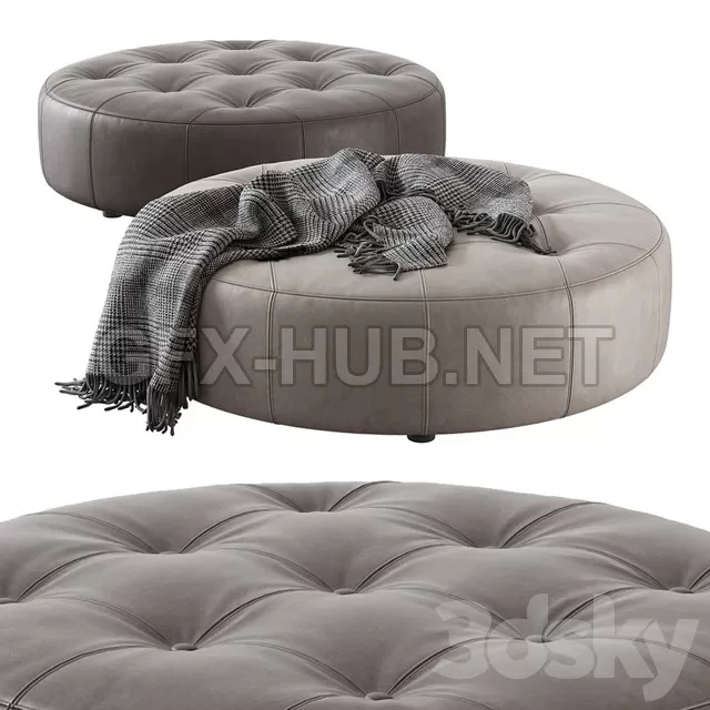 FURNITURE 3D MODELS – Leathercraft Vivian Round Ottoman FURNITURE 3D MODELS – Leathercraft Vivian Round Ottoman
