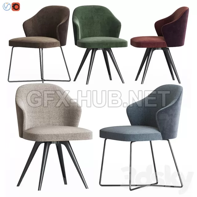 FURNITURE 3D MODELS – Leslie Dining Chair Set Minotti FURNITURE 3D MODELS – Leslie Dining Chair Set Minotti