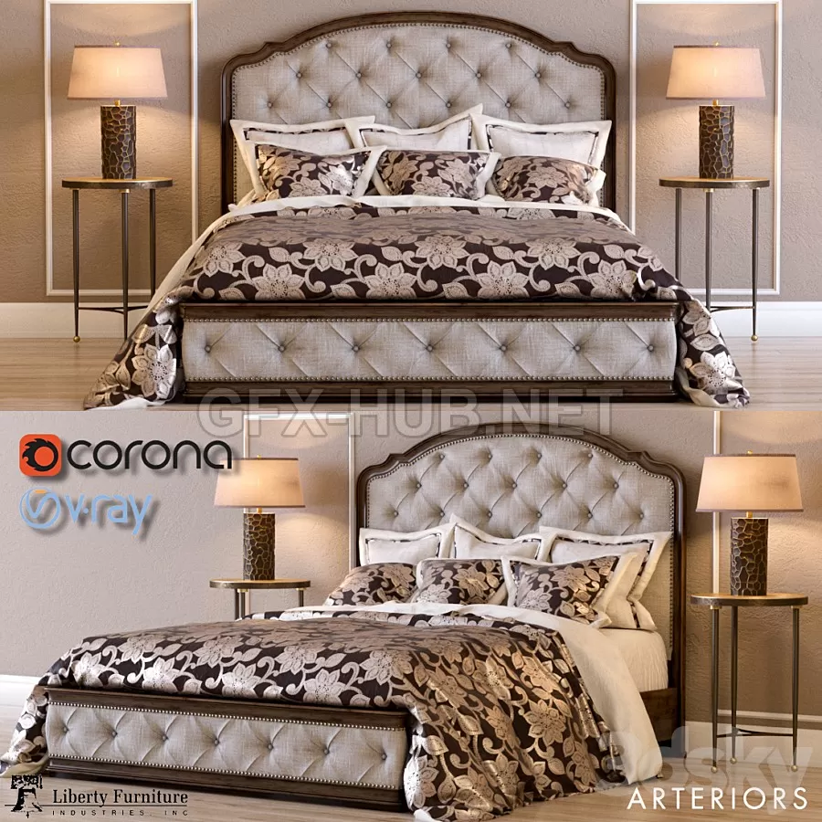 FURNITURE 3D MODELS – Liberty Amelia Queen Bed FURNITURE 3D MODELS – Liberty Amelia Queen Bed