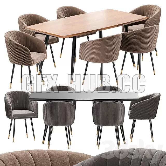 FURNITURE 3D MODELS – LM 7305 Dining Chair and Curve Table FURNITURE 3D MODELS – LM 7305 Dining Chair and Curve Table