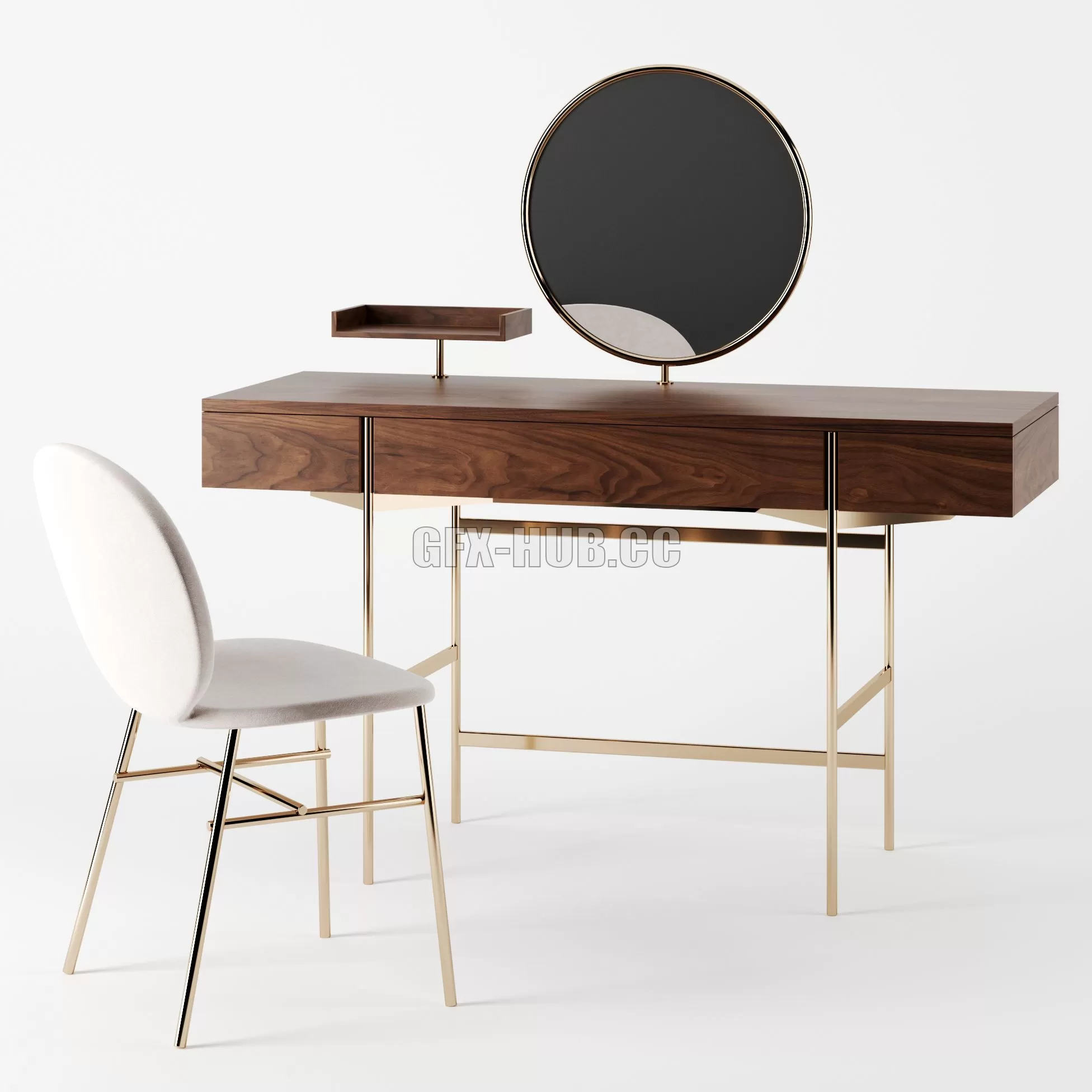 FURNITURE 3D MODELS – LONJA Dressing Table & Kelly C Chair FURNITURE 3D MODELS – LONJA Dressing Table & Kelly C Chair