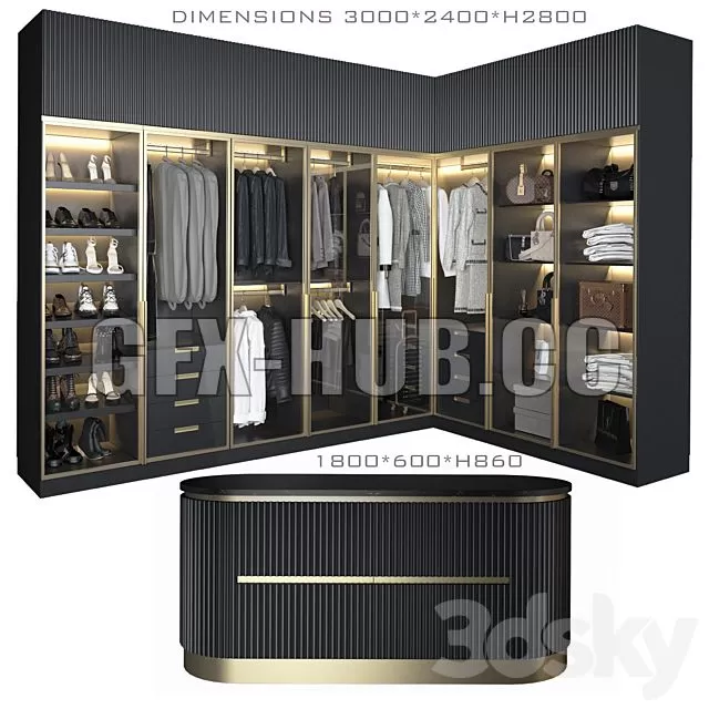 FURNITURE 3D MODELS – Luxury Wardrobe 3