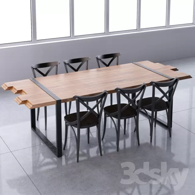 3DSKYMODEL – Dining Table sets – 4127