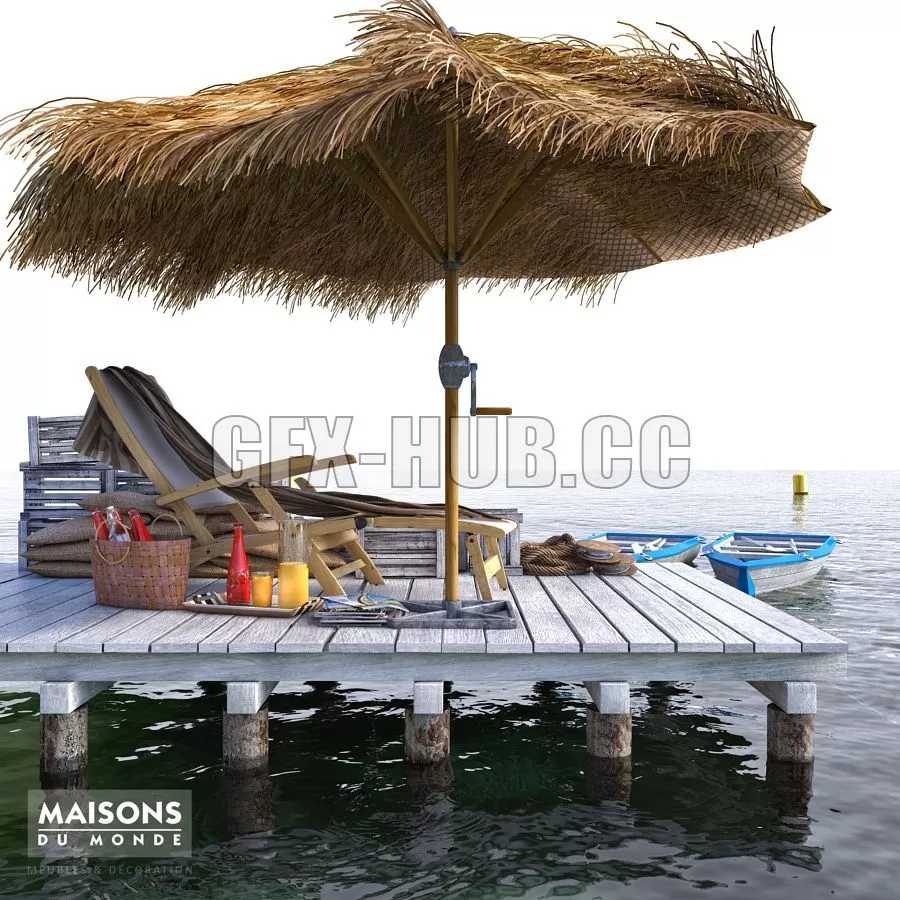 FURNITURE 3D MODELS – Maisons du Monde beach set FURNITURE 3D MODELS – Maisons du Monde beach set
