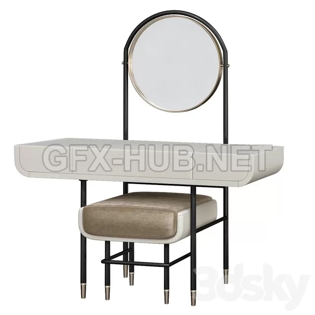 FURNITURE 3D MODELS – MAKE UP Mirror Work Table with FURNITURE 3D MODELS – MAKE UP Mirror Work Table with