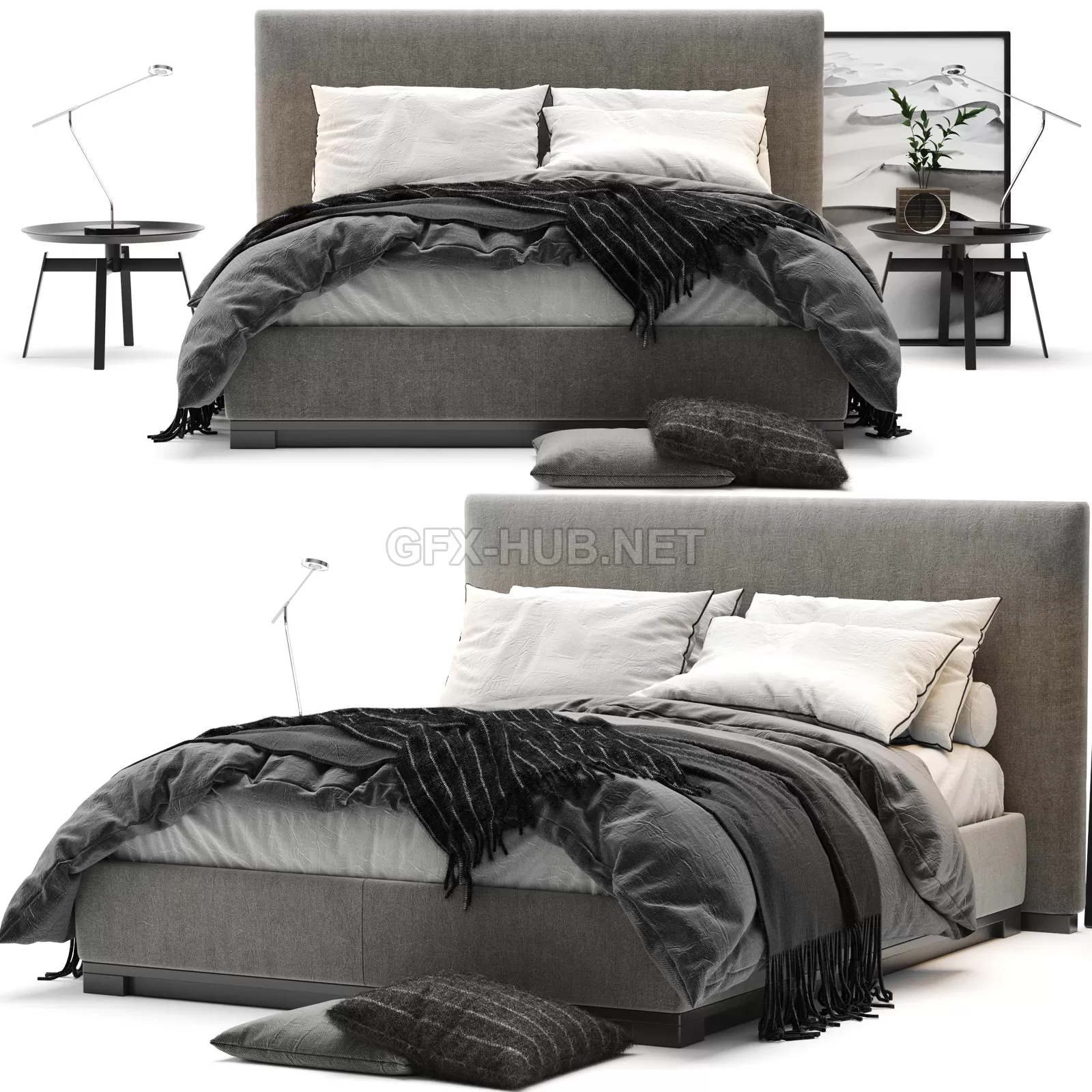 FURNITURE 3D MODELS – Maxalto Bauci Ovidio Bed FURNITURE 3D MODELS – Maxalto Bauci Ovidio Bed