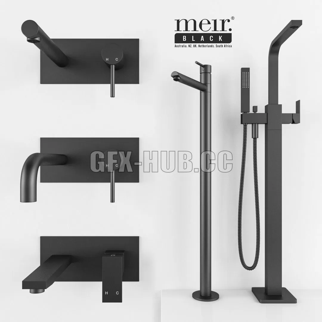 FURNITURE 3D MODELS – Meir Black Set 06 FURNITURE 3D MODELS – Meir Black Set 06