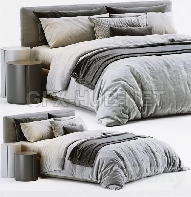 FURNITURE 3D MODELS – Meridiani Stone Bed FURNITURE 3D MODELS – Meridiani Stone Bed