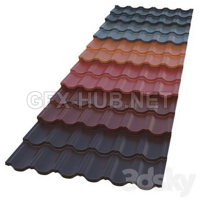 FURNITURE 3D MODELS – Metal tile FINNERA Ruukki